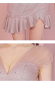 画像27: XSサイズあり【ROBE de FLEURS/ローブドフルール】フェアリーショルダーチチュール/ フリル/ タイト/ セットアップ/ ミニドレス/ キャバドレス[OF2] (27)