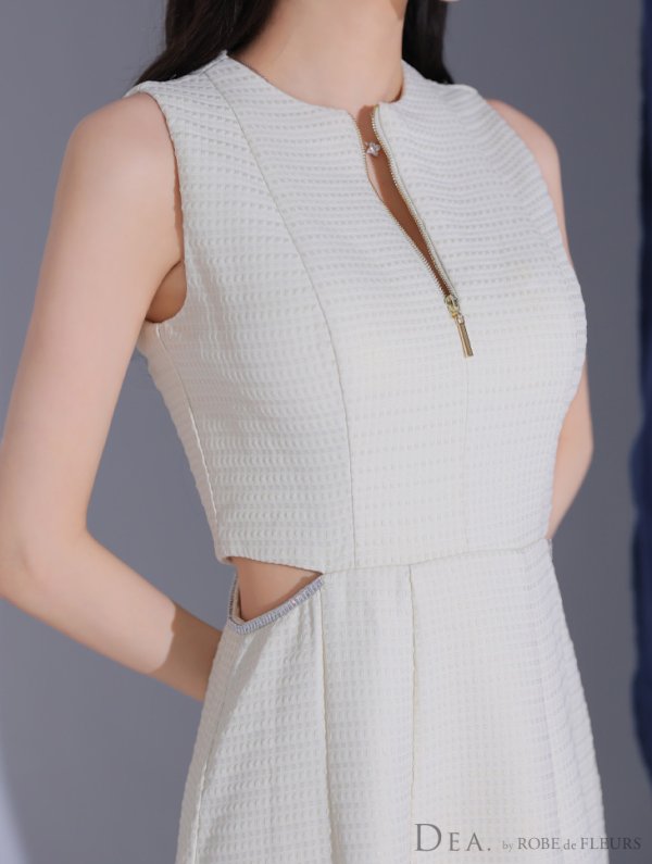 画像19: Lサイズあり【DEA./ディア】ウエストスリット/ ノースリーブ/ シンプル/ フレア/ ミモレ丈/ ミディアムドレス/ キャバドレス[OF08] (19)