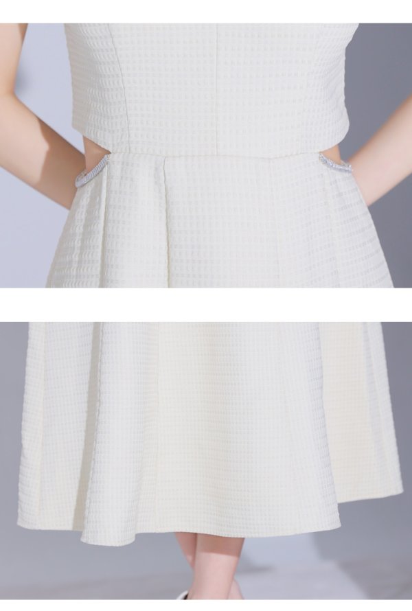 画像27: Lサイズあり【DEA./ディア】ウエストスリット/ ノースリーブ/ シンプル/ フレア/ ミモレ丈/ ミディアムドレス/ キャバドレス[OF08] (27)