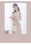 画像11: Lサイズあり【DEA.by ROBE de FLEURS/ディアバイローブドフルール】バストベルト/ チェック/ オーガンジー/ ノースリーブ/ フレア/ ミディアムドレス/ キャバドレス[OF2] (11)