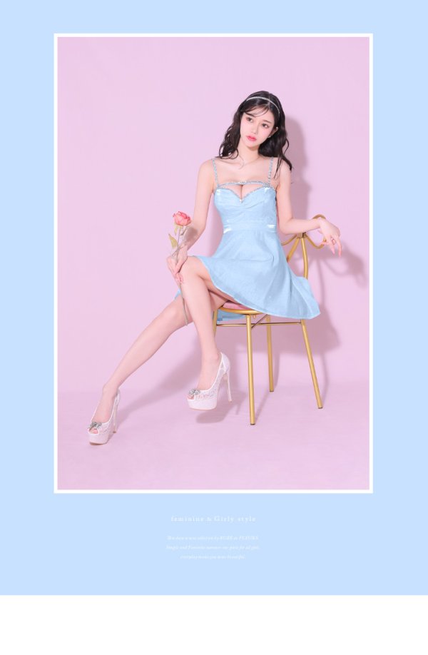 画像11: XSサイズあり【ROBE de FLEURS/ローブドフルール】ストーン/ サテン/ バストビジュー/ フレア/ キャミソール/ ミニドレス/ キャバドレス[OF08] (11)