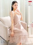 画像37: XS-Lサイズあり【DEA. by ROBE de FLEURS/ディアバイローブドフルール】肩リボン/ チェック柄/ オーガンジー/ フレア/ ロング/ キャミ/ ミディアムドレス/ キャバドレス[OF2] (37)