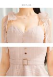 画像45: XS-Lサイズあり【DEA. by ROBE de FLEURS/ディアバイローブドフルール】肩リボン/ チェック柄/ オーガンジー/ フレア/ ロング/ キャミ/ ミディアムドレス/ キャバドレス[OF2] (45)