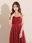 画像5: Lサイズあり【DEA.by ROBE de FLEURS/ディアバイローブドフルール】チュールチェック/ ベルトデザイン/ キャミ/ フレア/ ミモレ丈/ ミディアムドレス/ キャバドレス[OF2] (5)