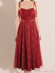 画像12: Lサイズあり【DEA.by ROBE de FLEURS/ディアバイローブドフルール】チュールチェック/ ベルトデザイン/ キャミ/ フレア/ ミモレ丈/ ミディアムドレス/ キャバドレス[OF2] (12)
