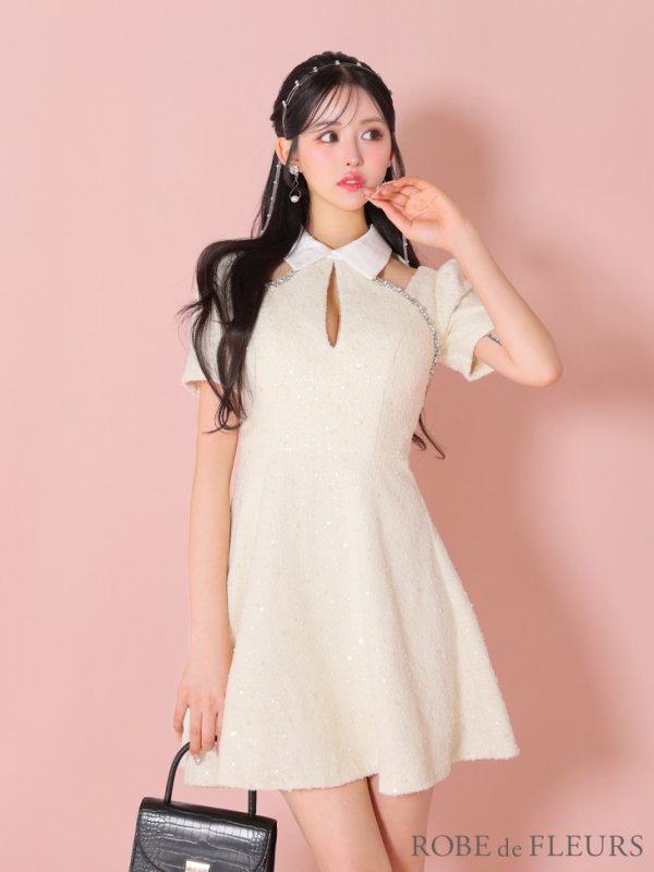 ホワイト モデル：カルア　身長：156cm　着用サイズ：Sサイズ