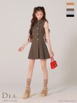XSサイズあり【DEA.by ROBE de FLEURS/ディアバイローブドフルール】襟付き/ ノースリーブ/ ダブルボタン/ フレア/ Aライン/ ミニドレス/ キャバドレス[OF2]　ココアブラウン