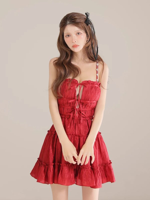 ワインレッド　モデル：まりん　身長：164cm　着用サイズ：Sサイズ