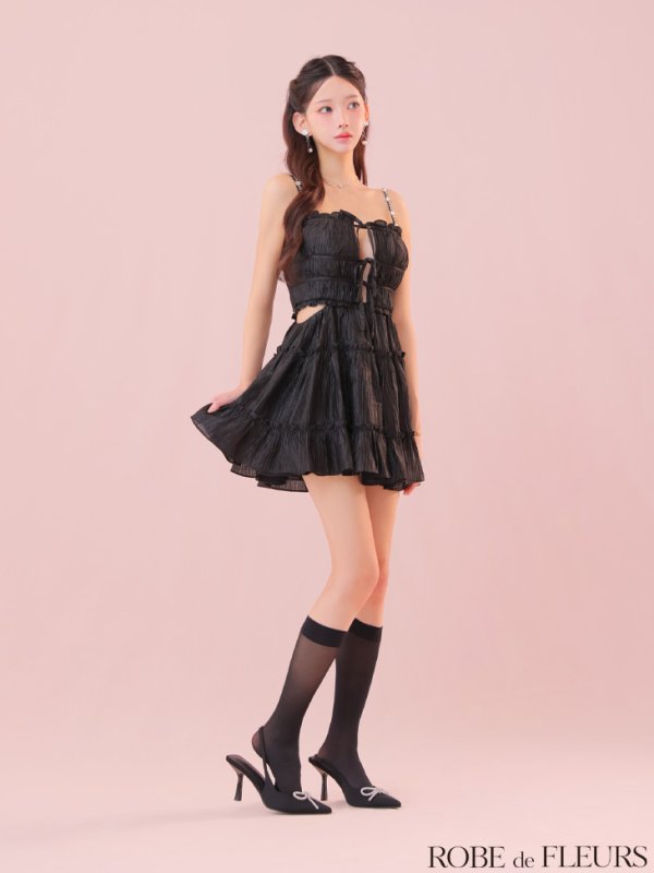 ブラック モデル:ハニ 身長:162cm 着用サイズ:Sサイズ