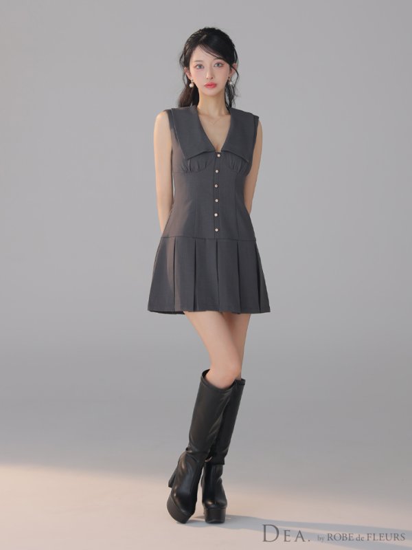 グレー　モデル：まおちゃる　身長：158cm　着用サイズ：Sサイズ