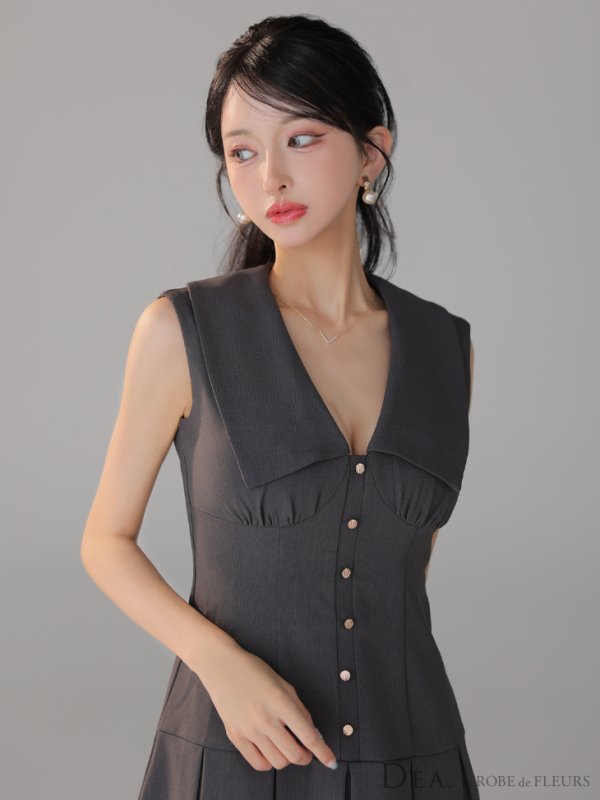 グレー　モデル：まおちゃる　身長：158cm　着用サイズ：Sサイズ