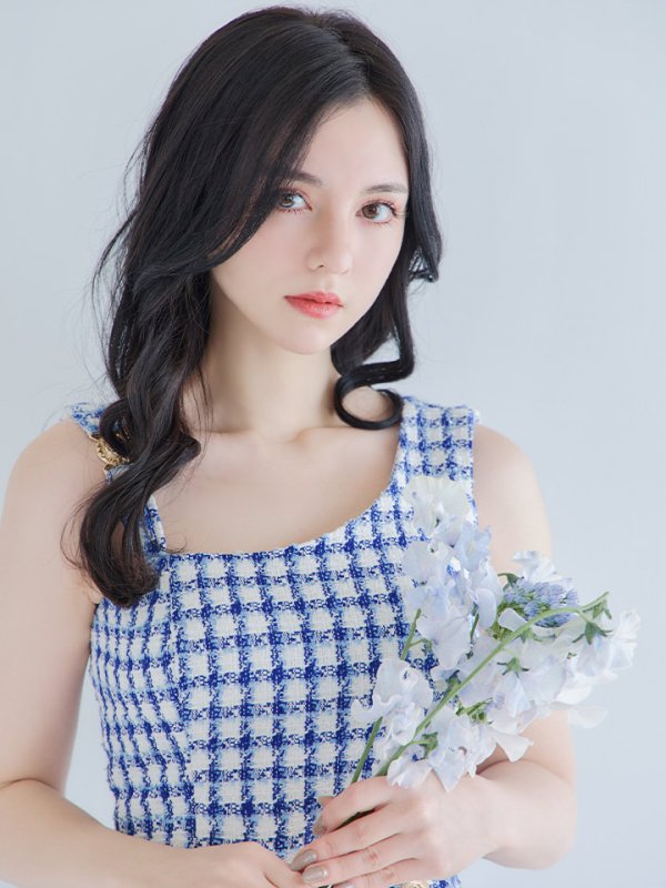 画像32: 【an/アン】チェック/ ツイード/ ボタンデザイン/ ノースリーブ/ アシンメトリー/ 台形スカート/ ミニドレス/ キャバドレス[OF05] (32)