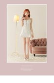 画像12: XSサイズあり【ROBE de FLEURS/ローブドフルール】スパンコール/ ドットチュール/ キャミソール/ ビジュー/ フレア/ セットアップ/ ミニドレス/ キャバドレス[OF2] (12)