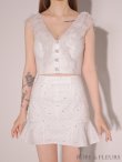 画像11: XSサイズあり【ROBE de FLEURS/ローブドフルール】ナチュラルレース/ ノースリーブ/ バックリボン/ セットアップ/ フレア/ ミニドレス/ キャバドレス[OF2] (11)