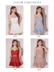 画像13: XSサイズあり【ROBE de FLEURS/ローブドフルール】シンプル/ ビジュー/ ラメニット/ フリル/ チュール/ フレア/ ミニドレス/ キャバドレス[OF2] (13)