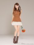 キャメル×アイボリー モデル：まりん　身長：164cm　着用サイズ：Sサイズ