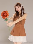 キャメル×アイボリー モデル：まりん　身長：164cm　着用サイズ：Sサイズ