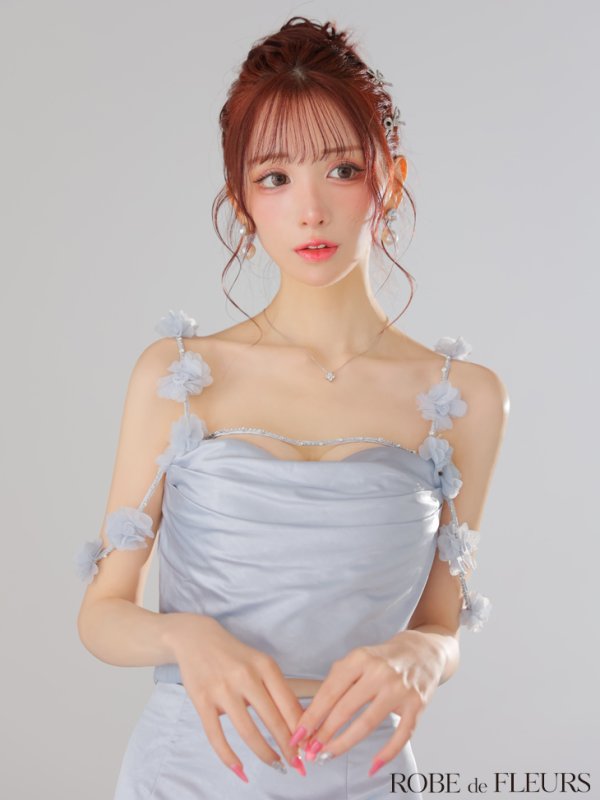 ブルー　モデル：らいか　身長：163cm　着用サイズ：Sサイズ