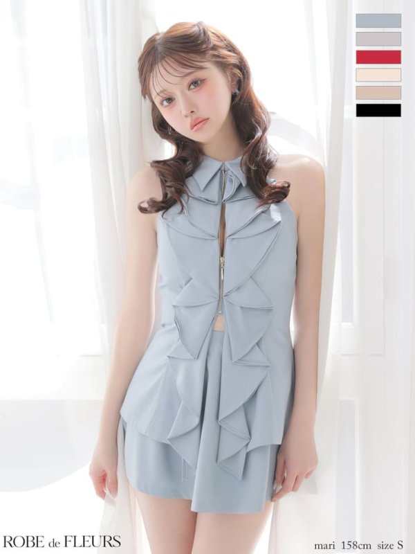 ブルー　モデル：羽澄まり　身長：158cm　着用サイズ：Sサイズ