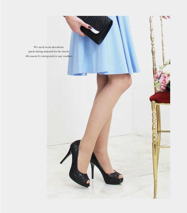 画像17: 【COMEX】 3color/ 11cmヒール/ グリッターラメ/ オープントゥパンプス[OF02] (17)