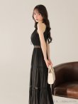 画像3: 【予約商品/8月下旬発送予定】Lサイズあり【DEA./ディア】リボンタイ/ スカラップレース/ フレア/ ロングドレス/ キャバドレス long[OF08] (3)