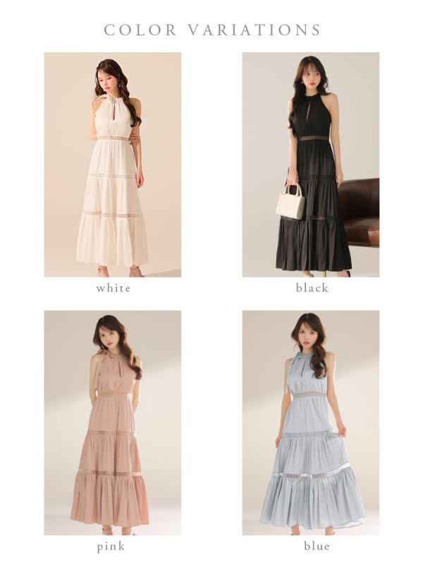 画像36: 【天海りこ/関西コレクション着用】Lサイズあり【DEA./ディア】リボンタイ/ スカラップレース/ フレア/ ロングドレス/ キャバドレス long[OF08] (36)