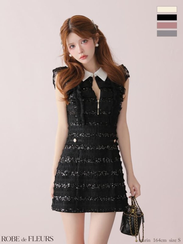 ブラック　モデル：まりん　身長：164cm　着用サイズ：Sサイズ