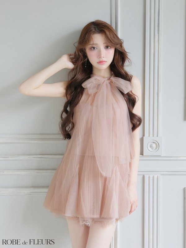 ピンクベージュ モデル:ももか 身長:156cm 着用サイズ:Sサイズ