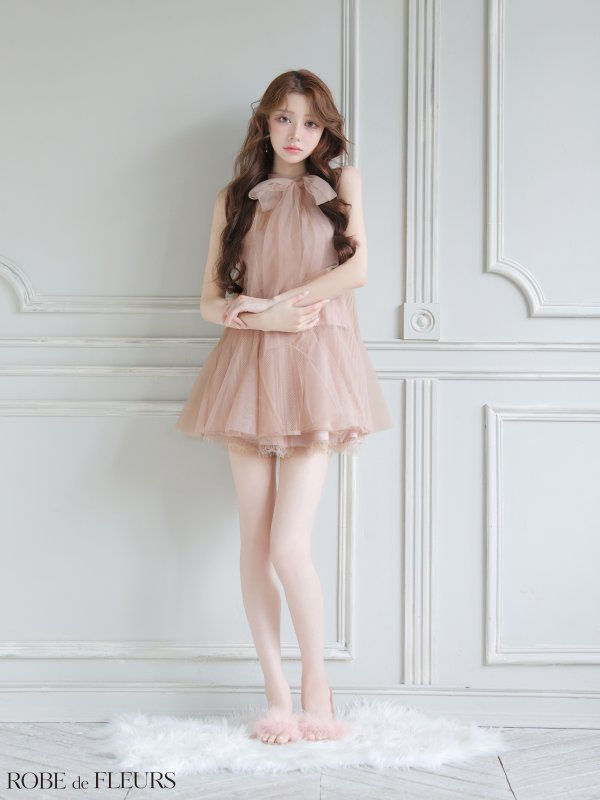 ピンクベージュ モデル:ももか 身長:156cm 着用サイズ:Sサイズ