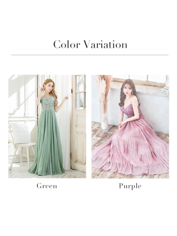 画像31: XS-Lサイズあり【SETTAN/セッタン】ワンカラー/ キャミソール/ 刺繍/ シアー/ ラメ/ プリーツ/ Aライン/ ロングドレス / キャバドレス long[OF2] (31)