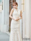 画像9: Lサイズあり【DEA. by ROBE de FLEURS/ディアバイローブドフルール】襟付き/ ウエストカット/ ノースリーブ/ チェック/ マーメイド/ ミモレ丈/ ミディアムドレス/ キャバドレス[OF2] (9)
