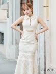 画像11: Lサイズあり【DEA. by ROBE de FLEURS/ディアバイローブドフルール】襟付き/ ウエストカット/ ノースリーブ/ チェック/ マーメイド/ ミモレ丈/ ミディアムドレス/ キャバドレス[OF2] (11)