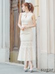 画像14: Lサイズあり【DEA. by ROBE de FLEURS/ディアバイローブドフルール】襟付き/ ウエストカット/ ノースリーブ/ チェック/ マーメイド/ ミモレ丈/ ミディアムドレス/ キャバドレス[OF2] (14)