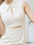 画像16: Lサイズあり【DEA. by ROBE de FLEURS/ディアバイローブドフルール】襟付き/ ウエストカット/ ノースリーブ/ チェック/ マーメイド/ ミモレ丈/ ミディアムドレス/ キャバドレス[OF2] (16)