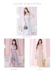 画像14: Lサイズあり【DEA. by ROBE de FLEURS/ディアバイローブドフルール】ノースリーブ/ バストカット/ ツイード/ フレア/ ミモレ丈/ ミディアムドレス/ キャバドレス[OF2] (14)