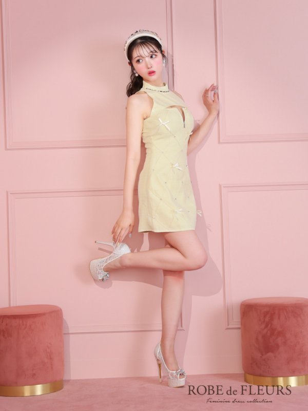 画像22: XSサイズあり【ROBE de FLEURS/ローブドフルール】バレエコアランダム/ スイート/ ミニリボン/ フレア/ ミニドレス/ キャバドレス[OF08] (22)