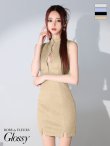 画像17: XSサイズあり【ROBE de FLEURS Glossy/ローブ・ド・フルール グロッシー】フロントジップ/ バストボタン/ リブニット/ タイト/ ミニドレス/ キャバドレス[OF2] (17)