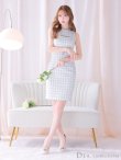 画像14: Lサイズあり【DEA. by ROBE de FLEURS/ディアバイローブドフルール】バストカット/ シンプル/ ツイード/ ベルト/ タイト/ 膝丈/ ミディアムドレス/ キャバドレス[OF2] (14)