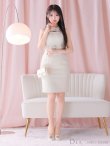 画像16: Lサイズあり【DEA. by ROBE de FLEURS/ディアバイローブドフルール】バストカット/ シンプル/ ツイード/ ベルト/ タイト/ 膝丈/ ミディアムドレス/ キャバドレス[OF2] (16)