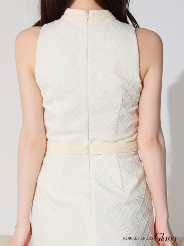 画像18: XSサイズあり【Glossy/グロッシー】フロントジッパー/ ビジュー/ リブ/ ノースリーブ/ タイト/ ミニドレス/ キャバドレス[OF08] (18)