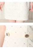画像14: XSサイズあり【ROBE de FLEURS Glossy/ローブ・ド・フルール グロッシー】フロントジッパー/ ビジュー/ リブ/ ノースリーブ/ タイト/ ミニドレス/ キャバドレス[OF2] (14)
