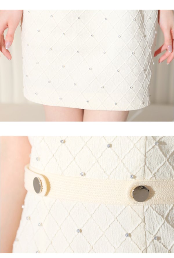 画像22: XSサイズあり【Glossy/グロッシー】フロントジッパー/ ビジュー/ リブ/ ノースリーブ/ タイト/ ミニドレス/ キャバドレス[OF08] (22)