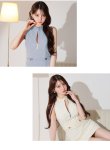 画像10: XSサイズあり【ROBE de FLEURS Glossy/ローブ・ド・フルール グロッシー】フロントジッパー/ ビジュー/ リブ/ ノースリーブ/ タイト/ ミニドレス/ キャバドレス[OF2] (10)