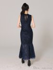 画像13: Lサイズあり【DEA.by ROBE de FLEURS/ディアバイローブドフルール】マーメイド/ バストジップ/ チェック/ オーガンジー/ ノースリーブ/ ワンピース/ ロングドレス/ キャバドレス long[OF2] (13)