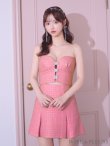 画像24: XSサイズあり【ROBE de FLEURS/ローブドフルール】フロントビジュー/ チェックツイード/ キャミソール/ セットアップ/ フレア/ ミニドレス/ キャバドレス[OF2] (24)