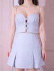 画像20: XSサイズあり【ROBE de FLEURS/ローブドフルール】フロントビジュー/ チェックツイード/ キャミソール/ セットアップ/ フレア/ ミニドレス/ キャバドレス[OF2] (20)