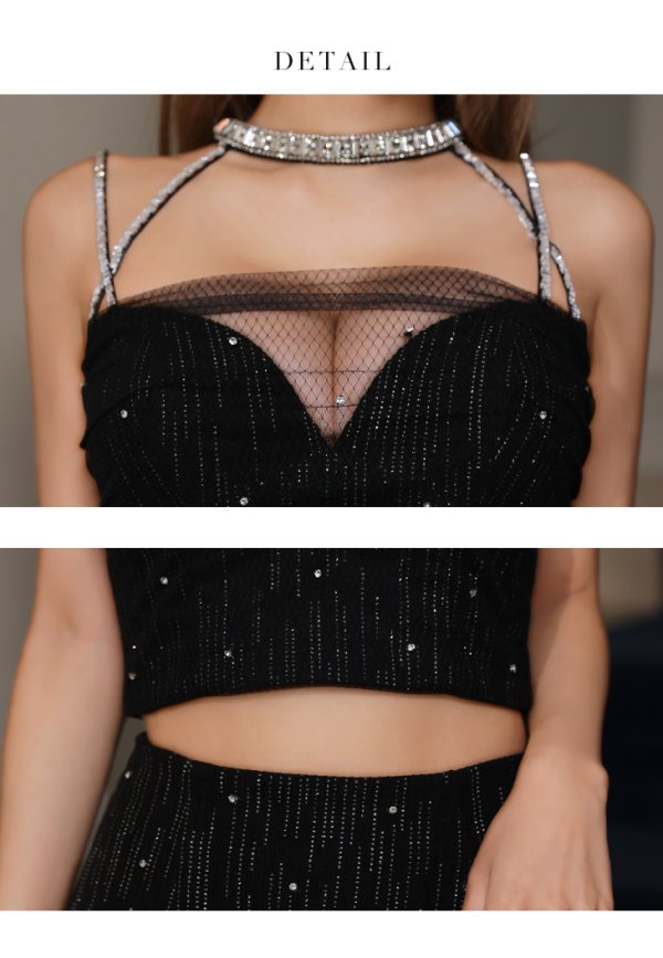 画像13: XSサイズあり【Glossy/グロッシー】ビジューネック/ ハートカット/ コズミック/ ミニドレス/ キャバドレス[OF08] (13)