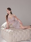 画像5: XSサイズあり【ROBE de FLEURS Glossy/ローブ・ド・フルール グロッシー】チュールスリーブ/ ラメ/ セットアップ/ ミニドレス/ キャバドレス[OF2] (5)