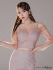 画像6: XSサイズあり【ROBE de FLEURS Glossy/ローブ・ド・フルール グロッシー】チュールスリーブ/ ラメ/ セットアップ/ ミニドレス/ キャバドレス[OF2] (6)
