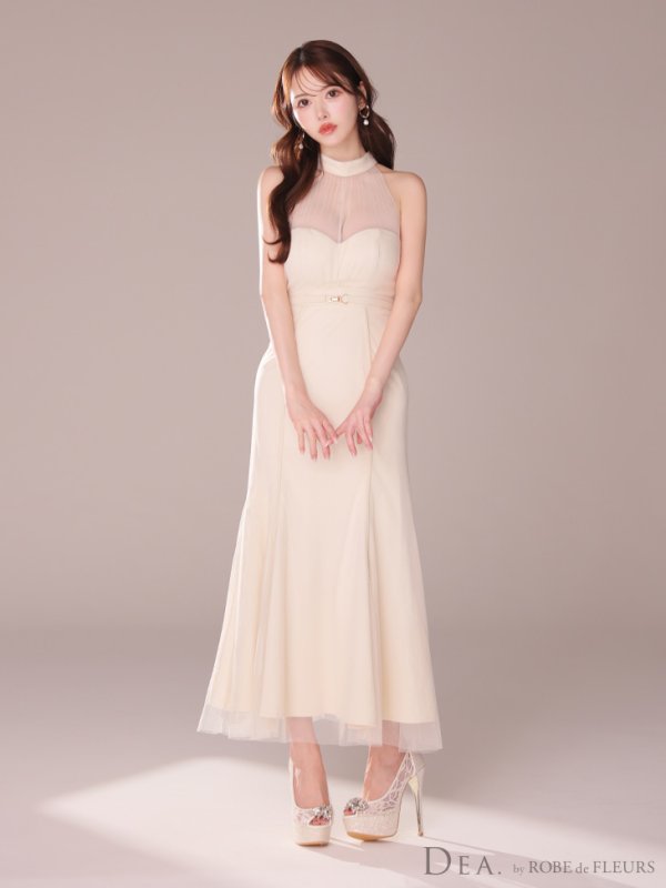 画像4: XS-Lサイズあり【DEA./ディア】シースルー/ ホルターネック/ チュール/ ワンピース/ ロングドレス/ キャバドレス long[OF08] (4)